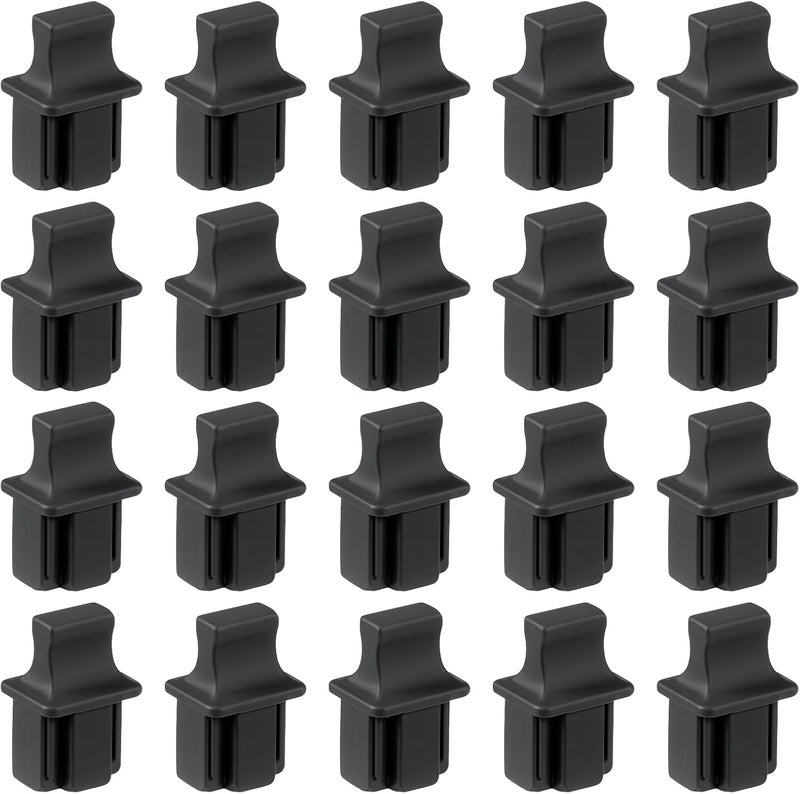 Skrfren RJ45 Dust Covers Caps, 20 PCS Ethernet Port Cover Ethernet LAN Port Protector RJ45 Anti-Dust Cover Plugs Protector Stopper Cap for Fiber Optic Copper RJ45Female Fiber Terminal Slot, Black Silicone - Image 1
